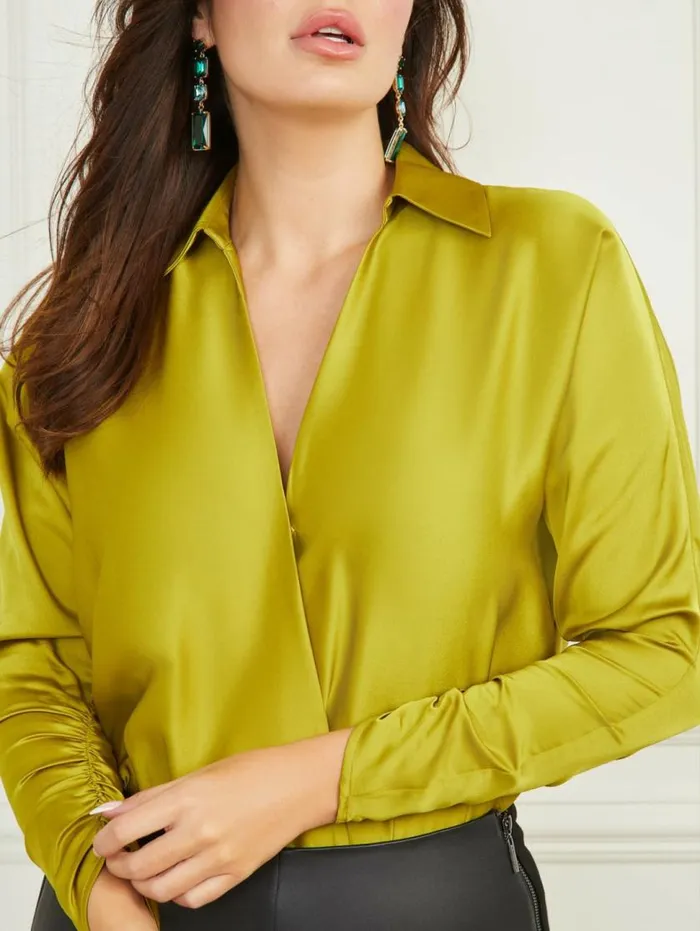 Women Beverly Bodysuit Chartreuse Shock Marciano Tops And Sweaters Women Beverly Bodysuit Chartreuse Shock Marciano Tops And Sweaters