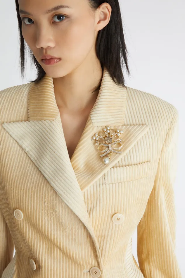 Women Bijoux Ermanno Scervino Gold Brooch With Pearls And Stones 8211 Ermanno Scervino Gold