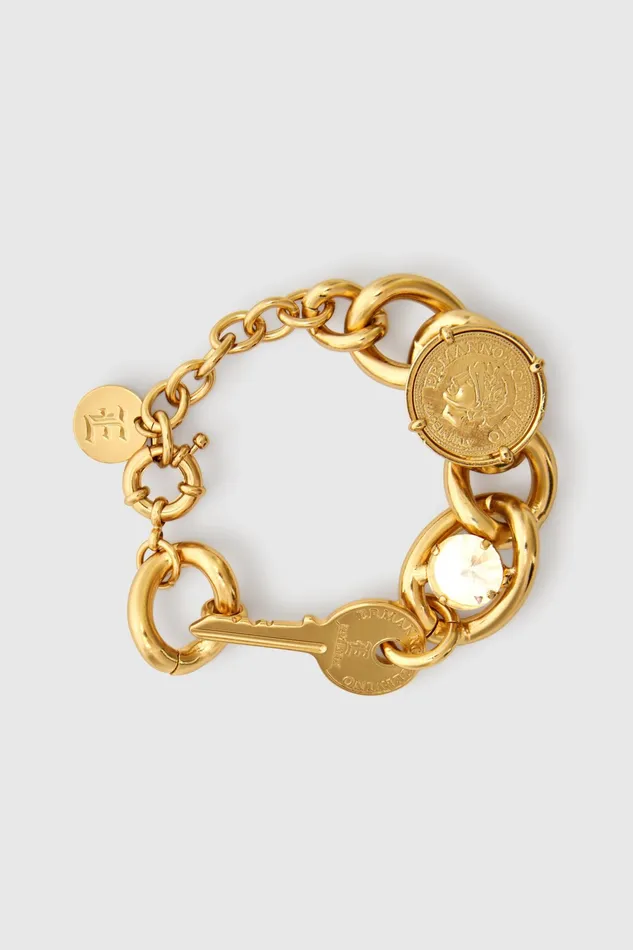 Women Bijoux Ermanno Scervino Gold Chain Bracelet With Charms 8211 Ermanno Scervino Gold Women Bijoux Ermanno Scervino Gold Chain Bracelet With Charms 8211 Ermanno Scervino Gold
