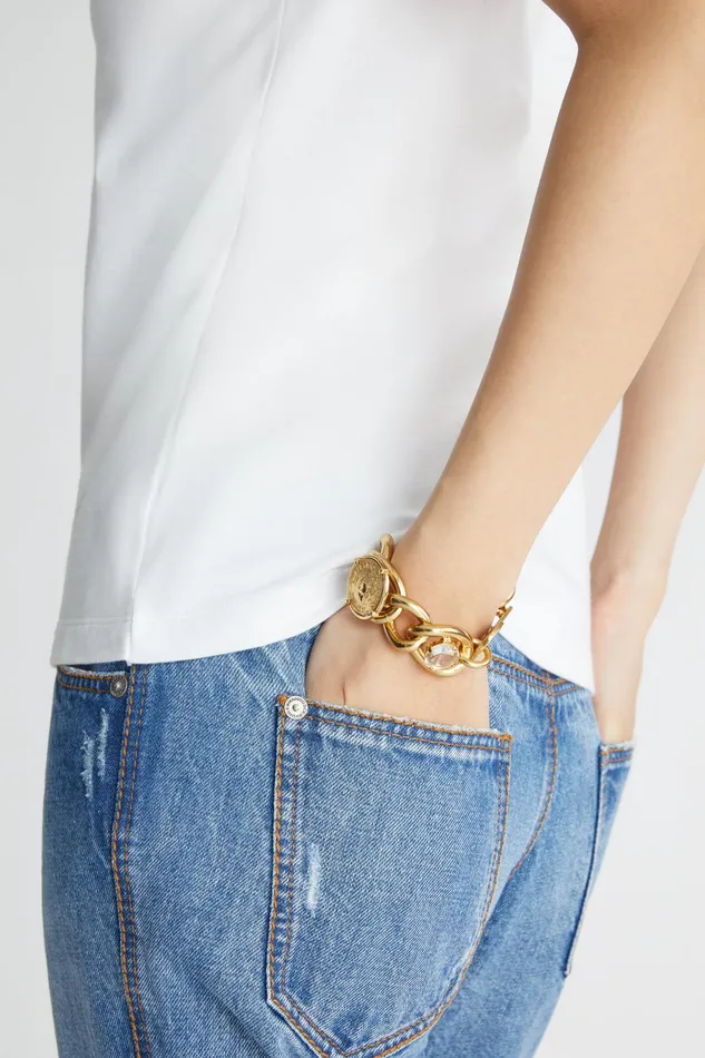 Women Bijoux Ermanno Scervino Gold Chain Bracelet With Charms 8211 Ermanno Scervino Gold