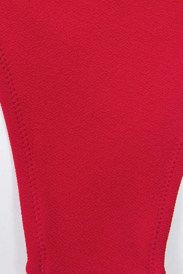 Women Bikini Bottoms Cupshe Kensley Red Low Waisted Bikini Bottom Red