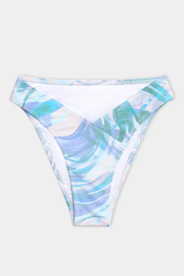 Women Bikini Bottoms Cupshe Neon Waves Merrow Edge Cheeky Hipster Bikini Bottom Multicolor