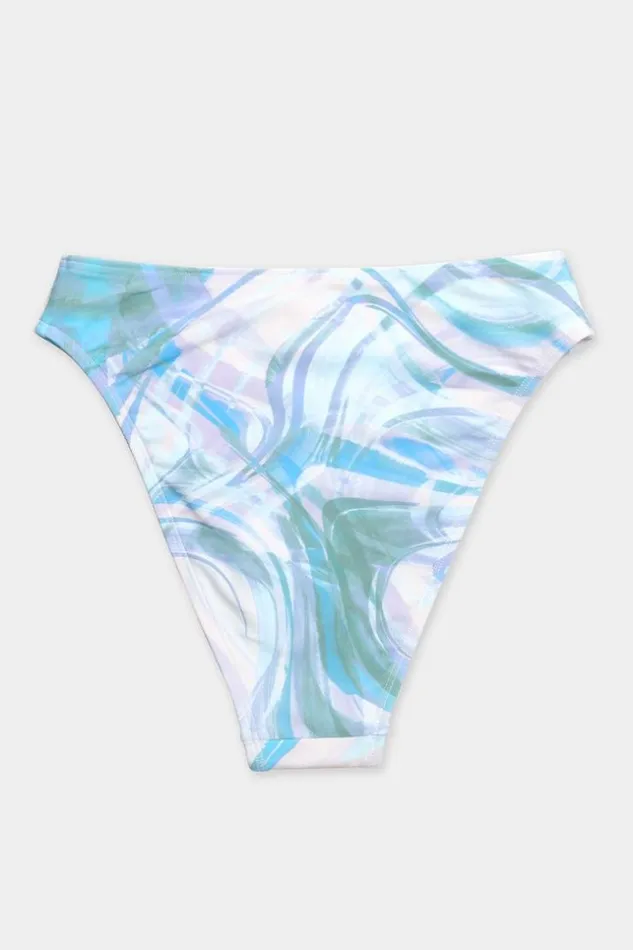 Women Bikini Bottoms Cupshe Neon Waves Merrow Edge Cheeky Hipster Bikini Bottom Multicolor