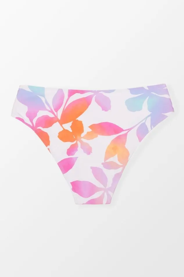 Women Bikini Bottoms Cupshe Wanderlust Floral Side Shirred MidRise Hipster Bikini Bottom Multicolor