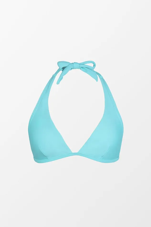 Women Bikini Tops Cupshe Cupshe Basics Halter Back Tie Top Blue