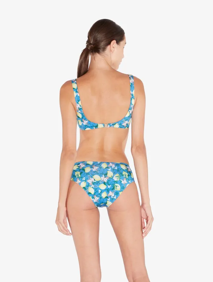 Women Bikinis La Perla Blue Printed Bikini Brief With Draped Waist