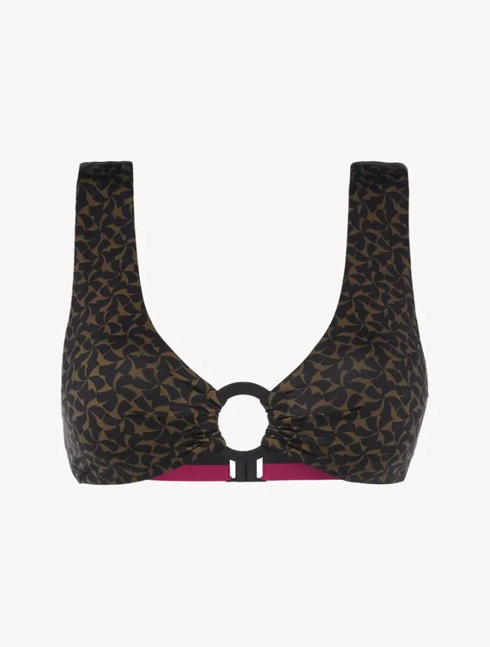 Women Bikinis La Perla Bralette Bikini Top In Dark Green And Black