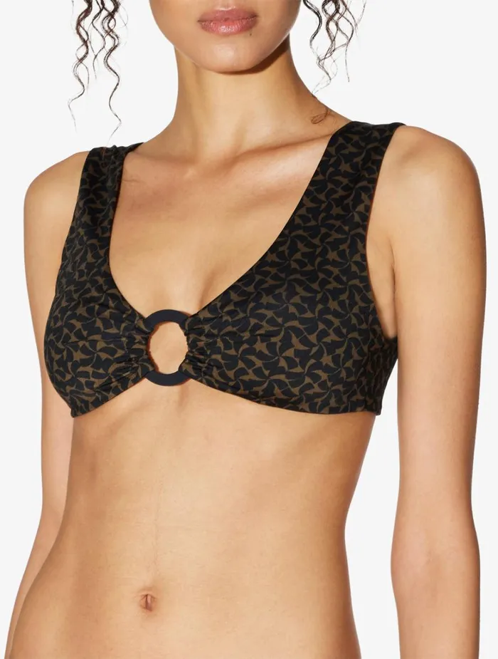 Women Bikinis La Perla Bralette Bikini Top In Dark Green And Black