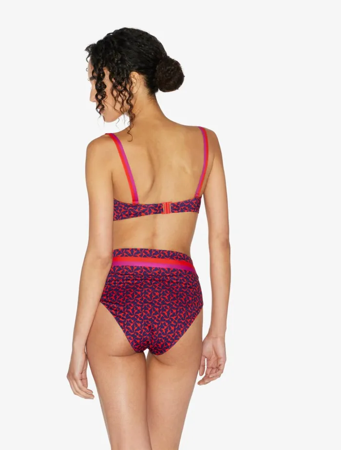 Women Bikinis La Perla Highwaisted Belted Bikini Briefs In Red And Blue