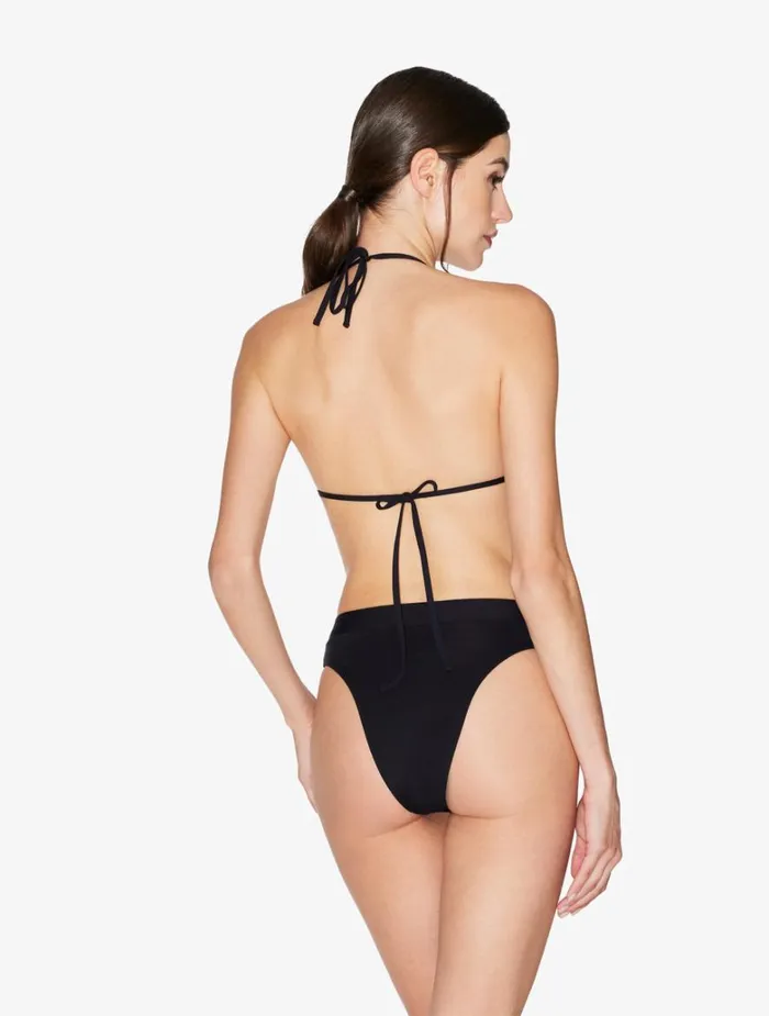 Women Bikinis La Perla Triangle Bikini Top In Black With Beading