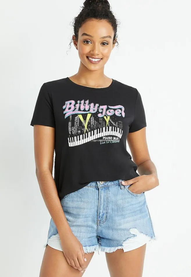 Women Billy Joel Graphic Tee Maurices Tops