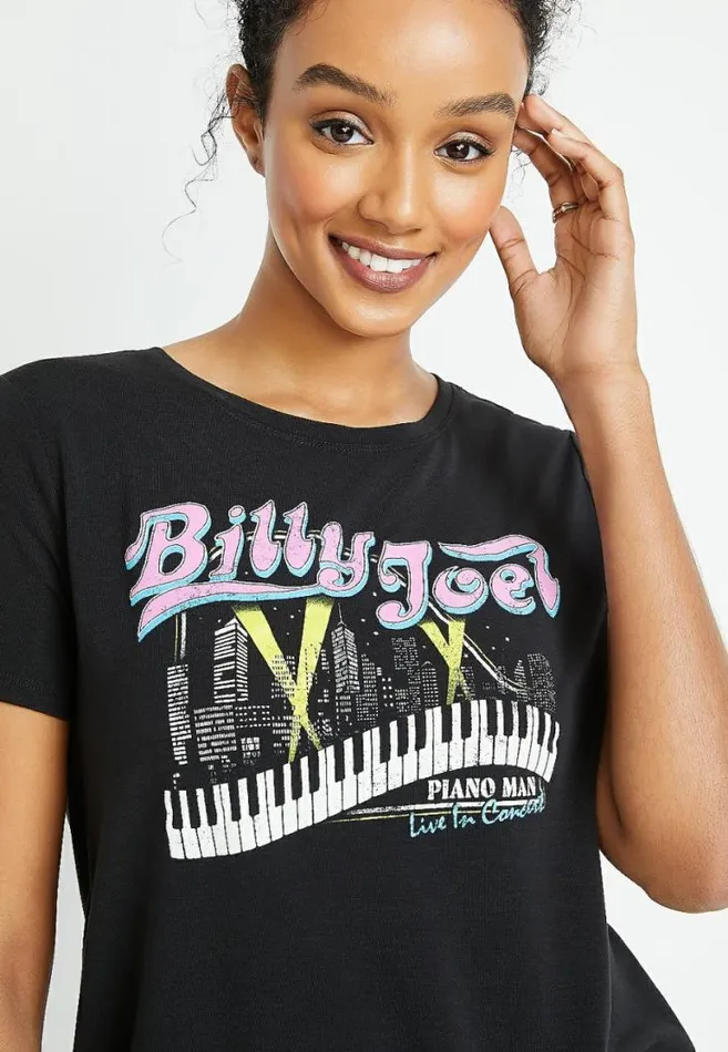Women Billy Joel Graphic Tee Maurices Tops