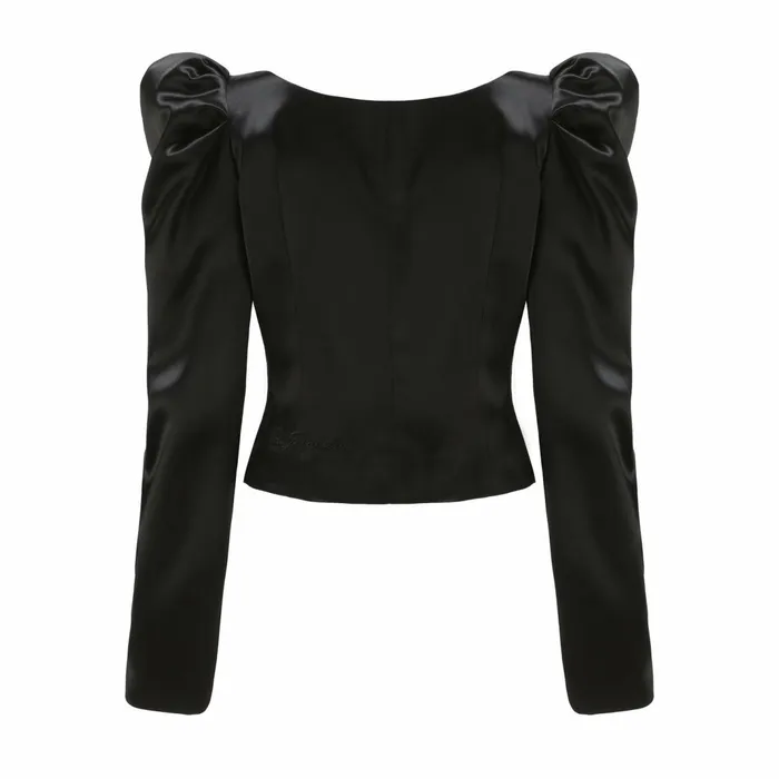 Women Black Jaylene Satin Shirt Nana Jacqueline Tops