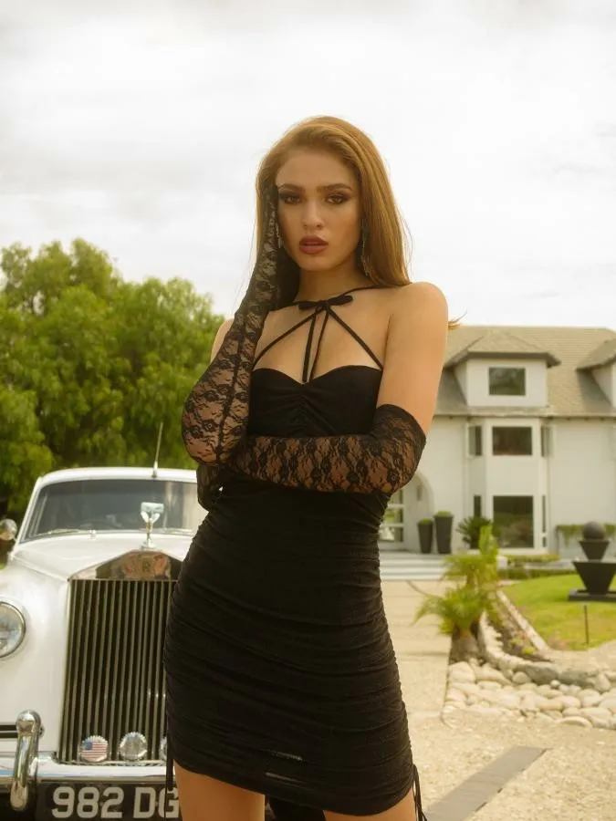 Women Black Jelena Cross Tie Dress Nana Jacqueline Dresses