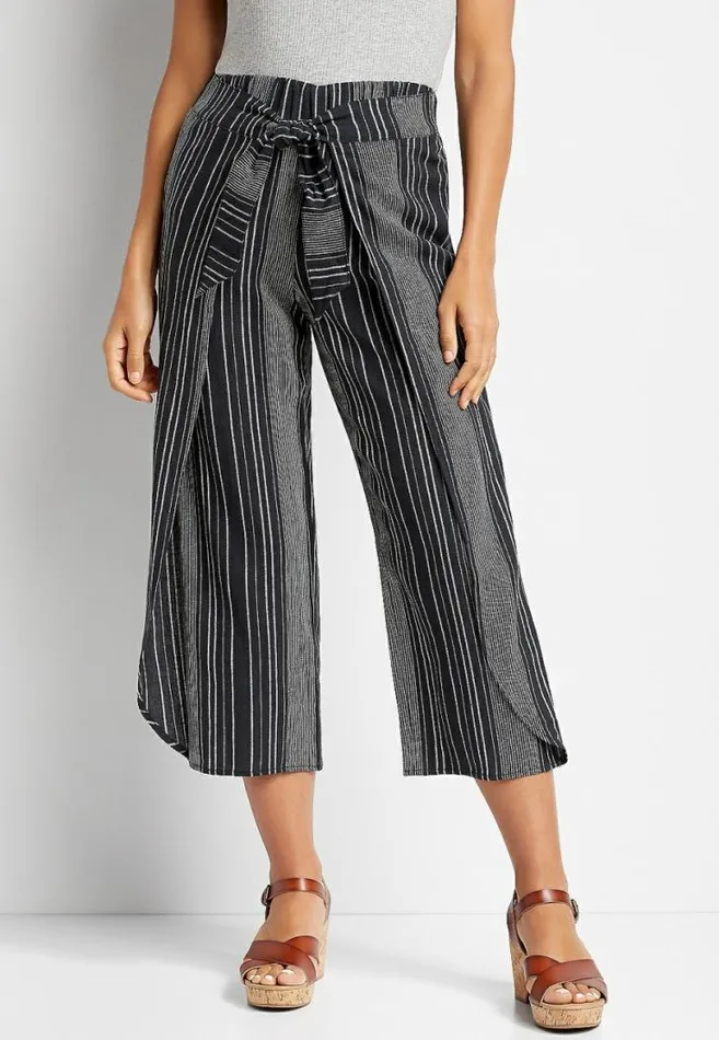 Women Black Stripe Flyaway Pant Maurices Bottoms