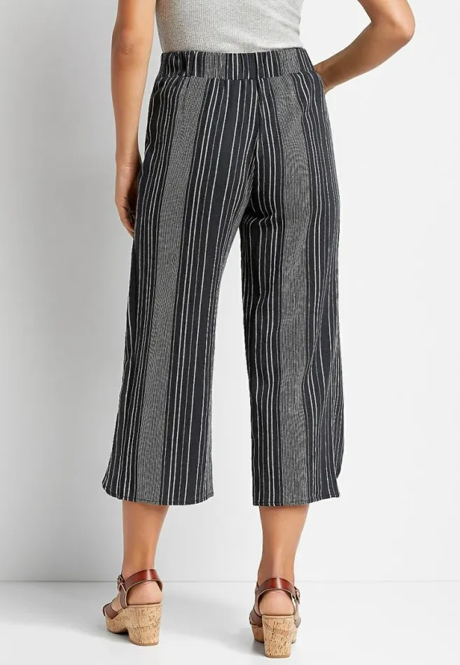 Women Black Stripe Flyaway Pant Maurices Bottoms