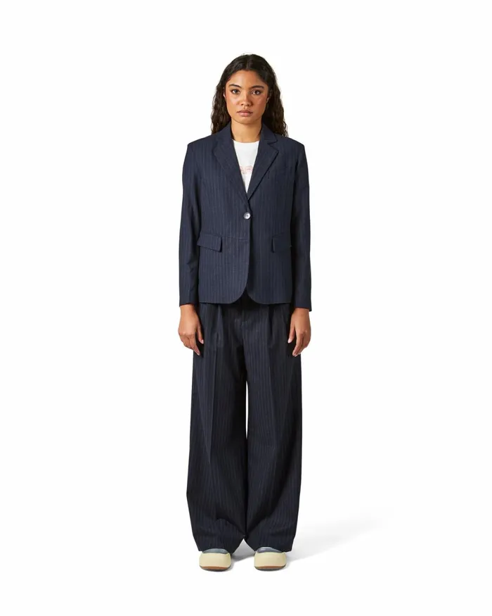 Women Blazer Jacket 8211 Navy Blue Paris Philippe Model Paris Outerwear