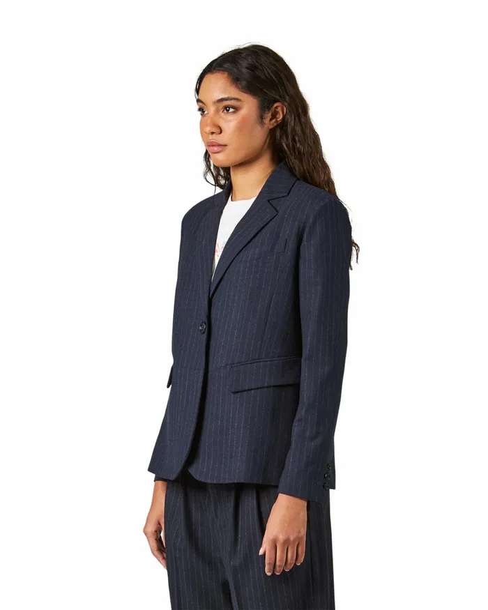 Women Blazer Jacket 8211 Navy Blue Paris Philippe Model Paris Outerwear