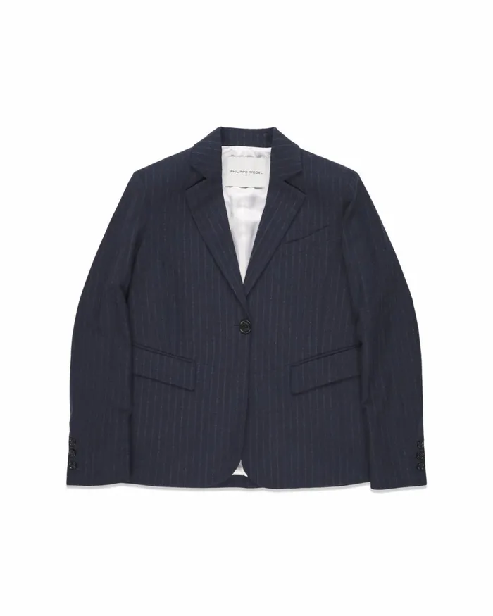 Women Blazer Jacket 8211 Navy Blue Paris Philippe Model Paris Outerwear