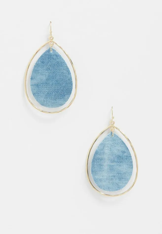Women Blue Tie Dye Drop Earrings Maurices Jewelry