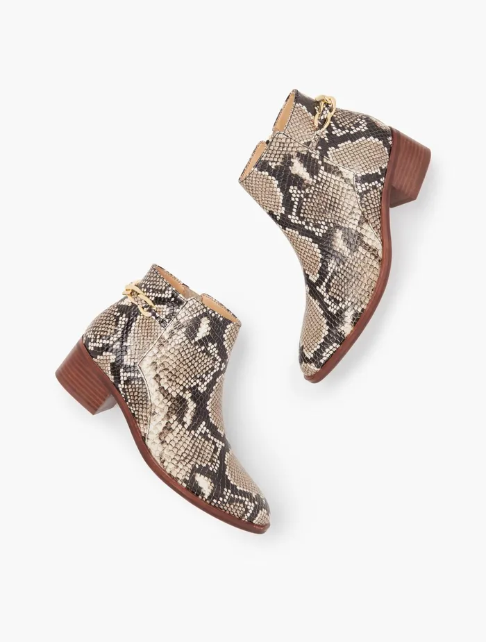 Women Boots Talbots Via Chainlink Detail Ankle Boots Black Multi