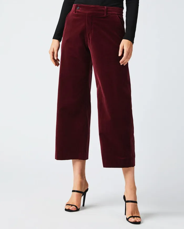 Women Bottoms Billy Reid Tab Cropped Trouser Maroon