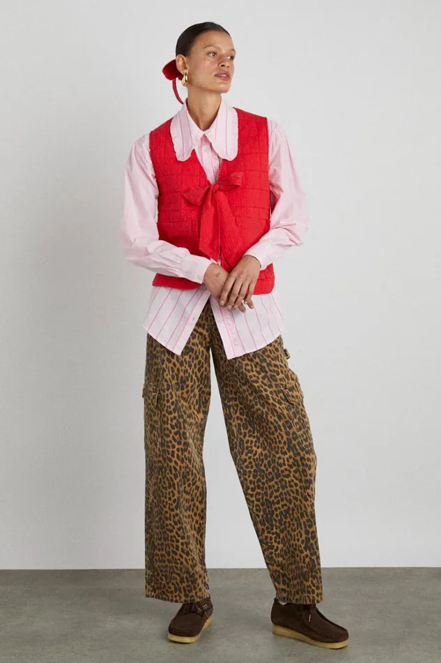 Women Bottoms Damson Madder Cargo Jeans 8211 Leopard