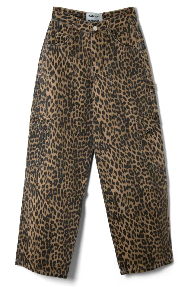 Women Bottoms Damson Madder Cargo Jeans 8211 Leopard