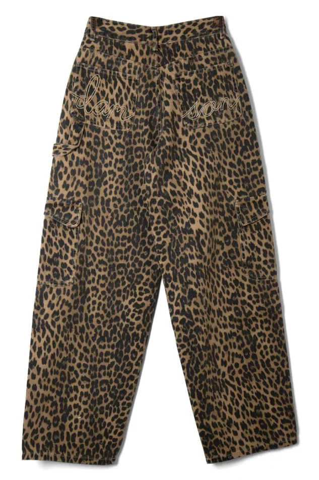 Women Bottoms Damson Madder Cargo Jeans 8211 Leopard