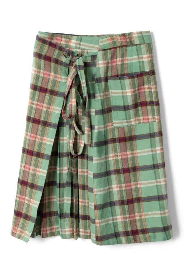 Women Bottoms Damson Madder Kat Kilt 8211 Green Check