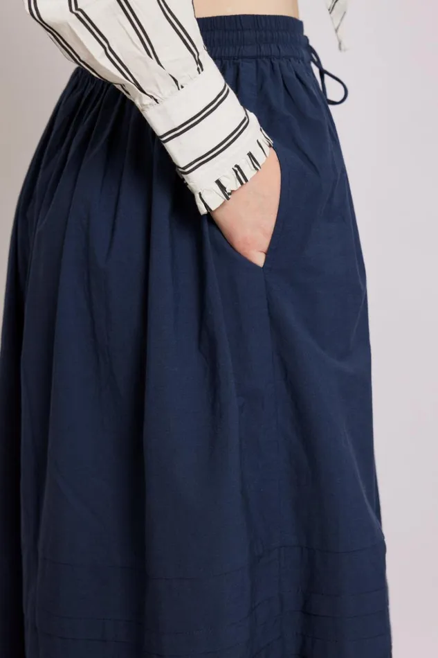 Women Bottoms Damson Madder Kelsey Midi Skirt 8211 Navy