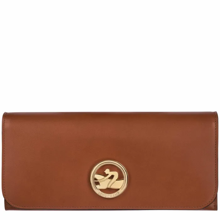 Women BoxTrot Continental Wallet Cognac Longchamp Leather Wallets
