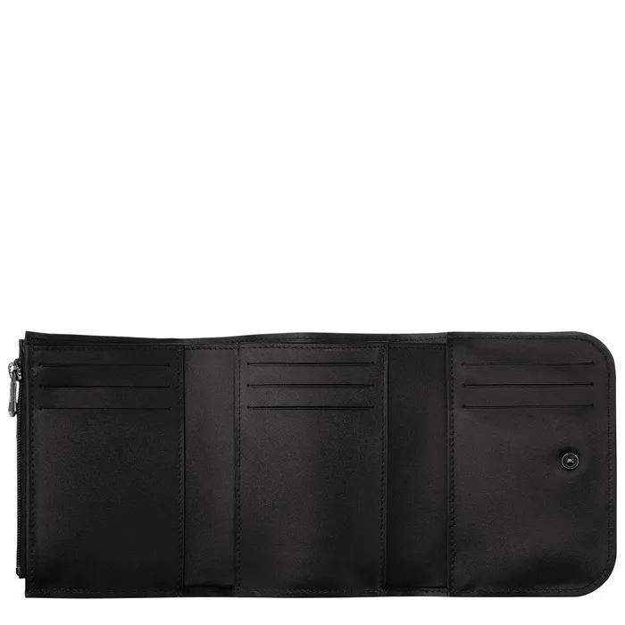 Women BoxTrot Wallet Black Longchamp Leather Wallets