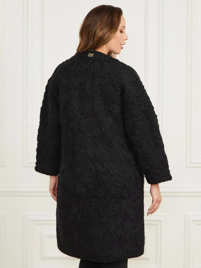 Women Braid WoolBlend Coat Black Marciano Jackets
