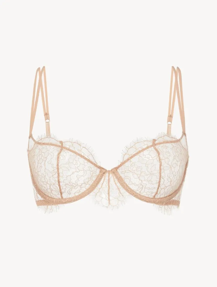 Women Bras La Perla Balconette Bra With Lace In Oak Blush
