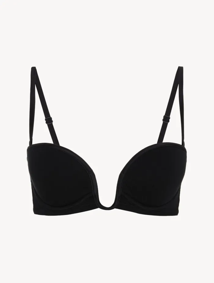 Women Bras La Perla Bandeau Bra In Onyx With Embroidered Tulle