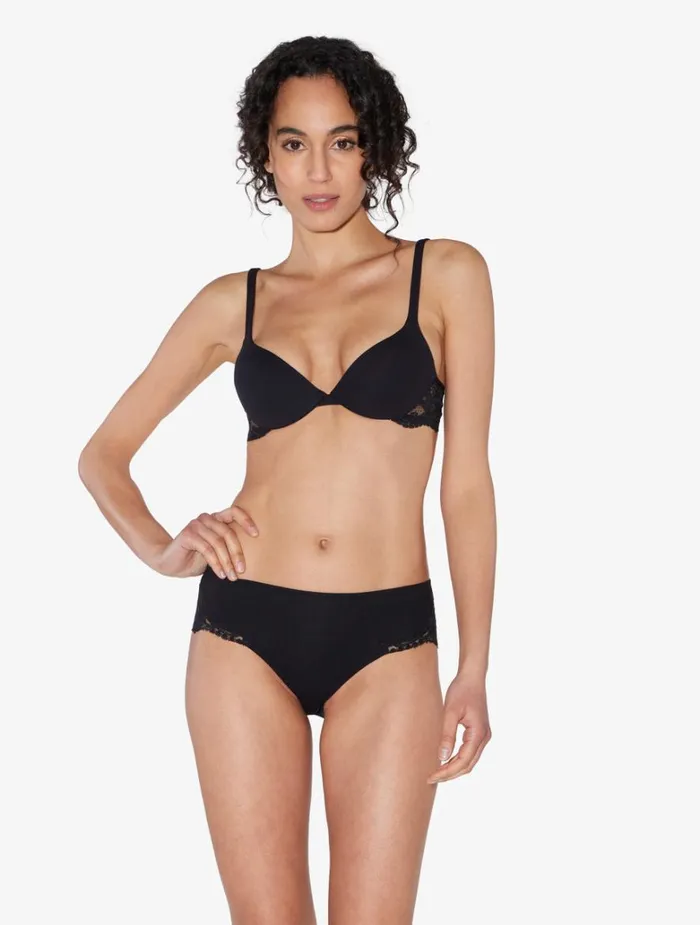 Women Bras La Perla Black Cotton Pushup Bra