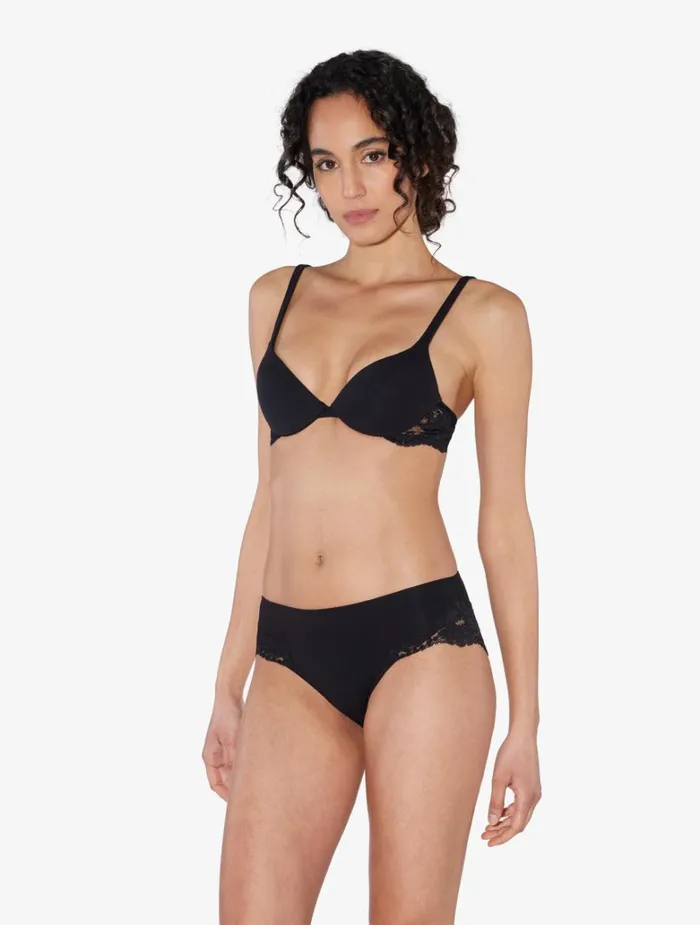 Women Bras La Perla Black Cotton Pushup Bra