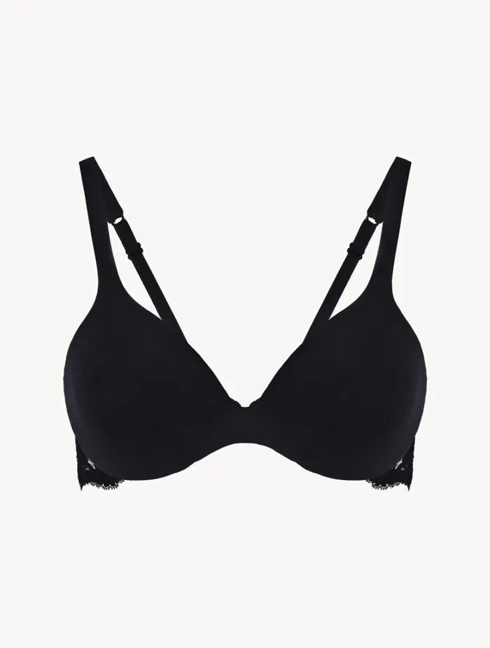Women Bras La Perla Black Lace And Cotton Underwired Bra