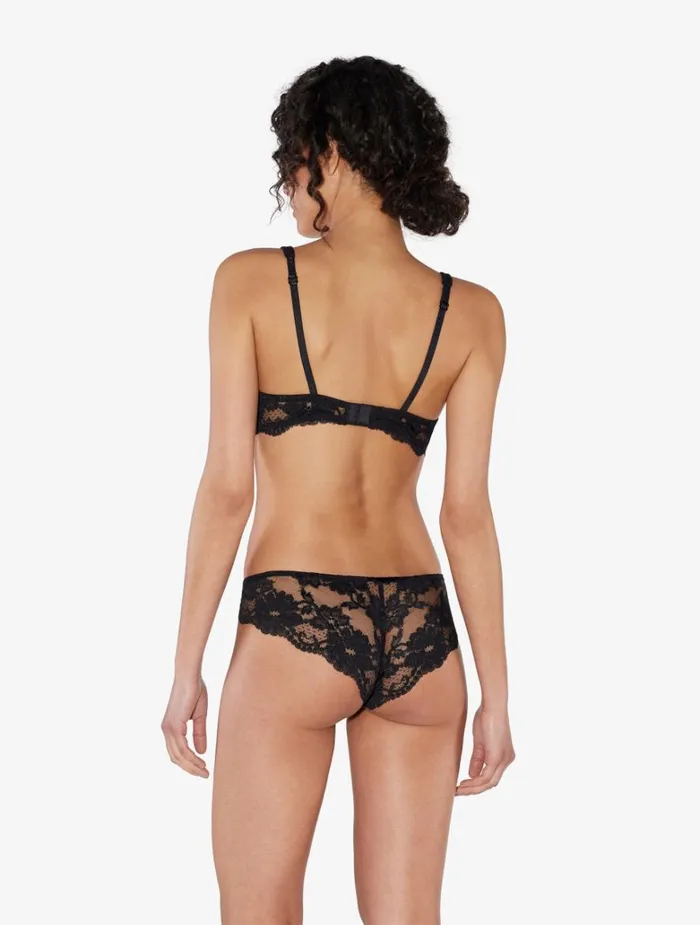 Women Bras La Perla Black Lace And Cotton Underwired Bra