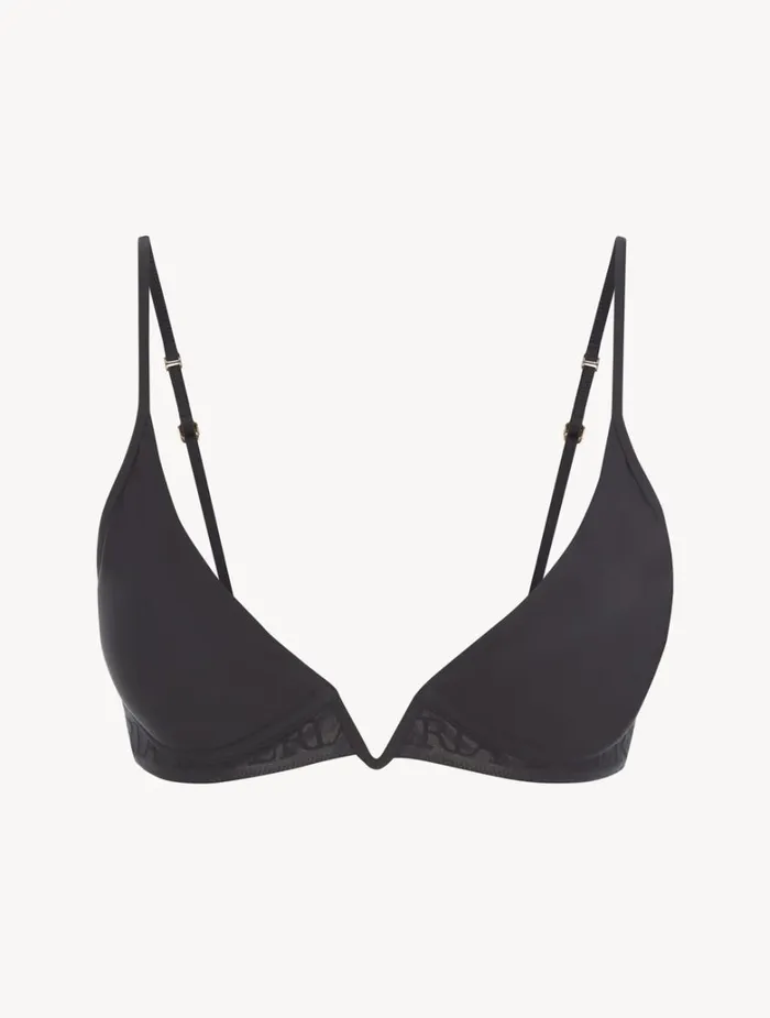 Women Bras La Perla Black Nonwired Padded Triangle Vbra