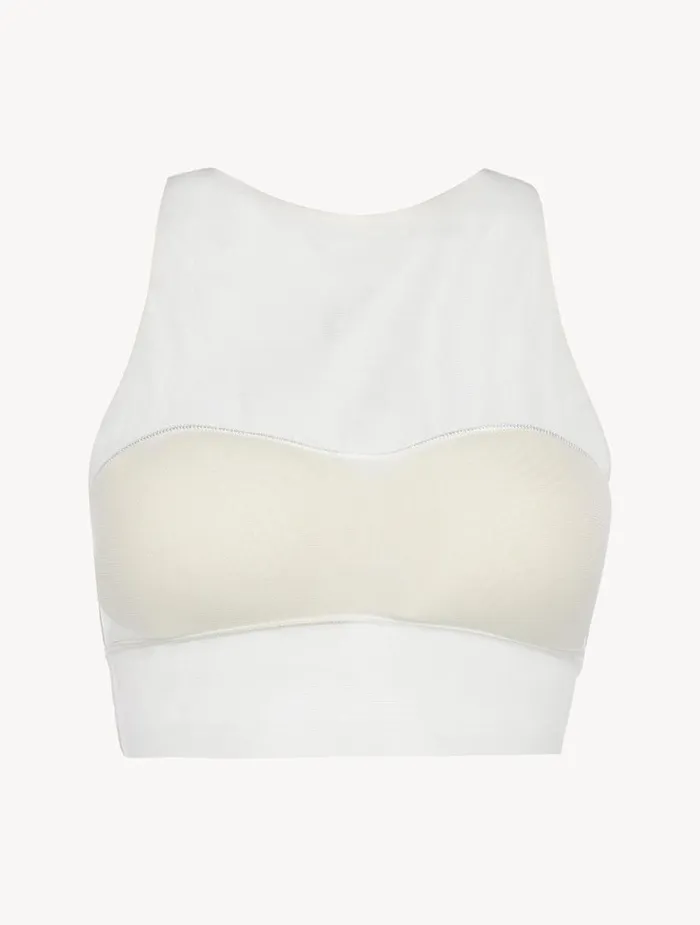 Women Bras La Perla Crop Top In Offwhite Stretch Tulle
