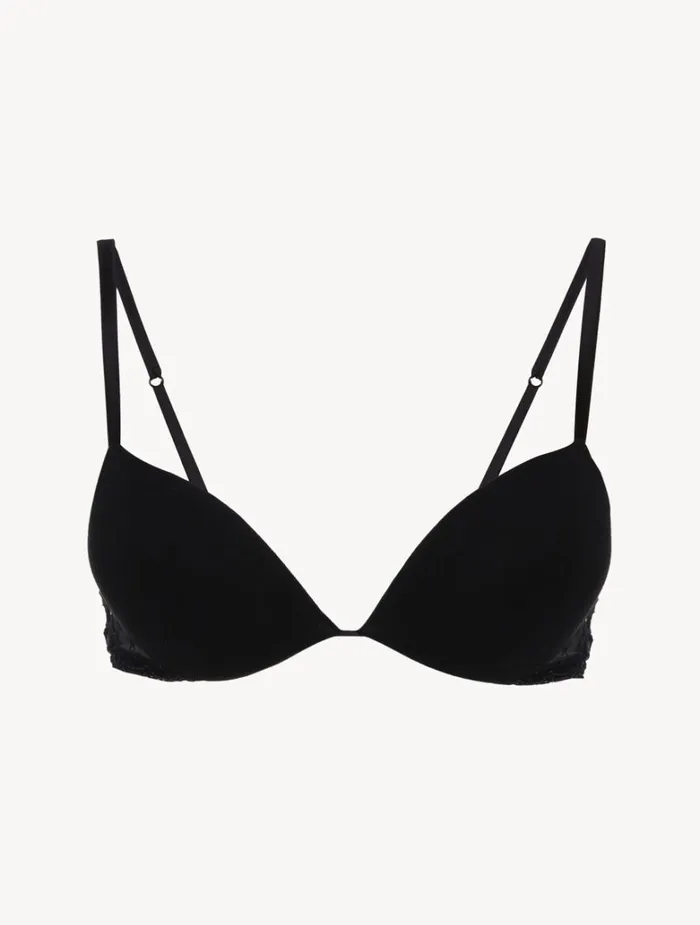 Women Bras La Perla Push Up Bra In Onyx With Embroidered Tulle