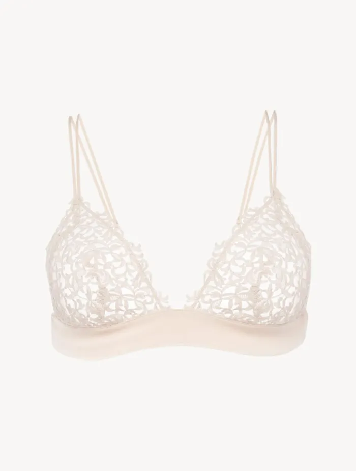 Women Bras La Perla Rose Beige Triangle Bra With Macram