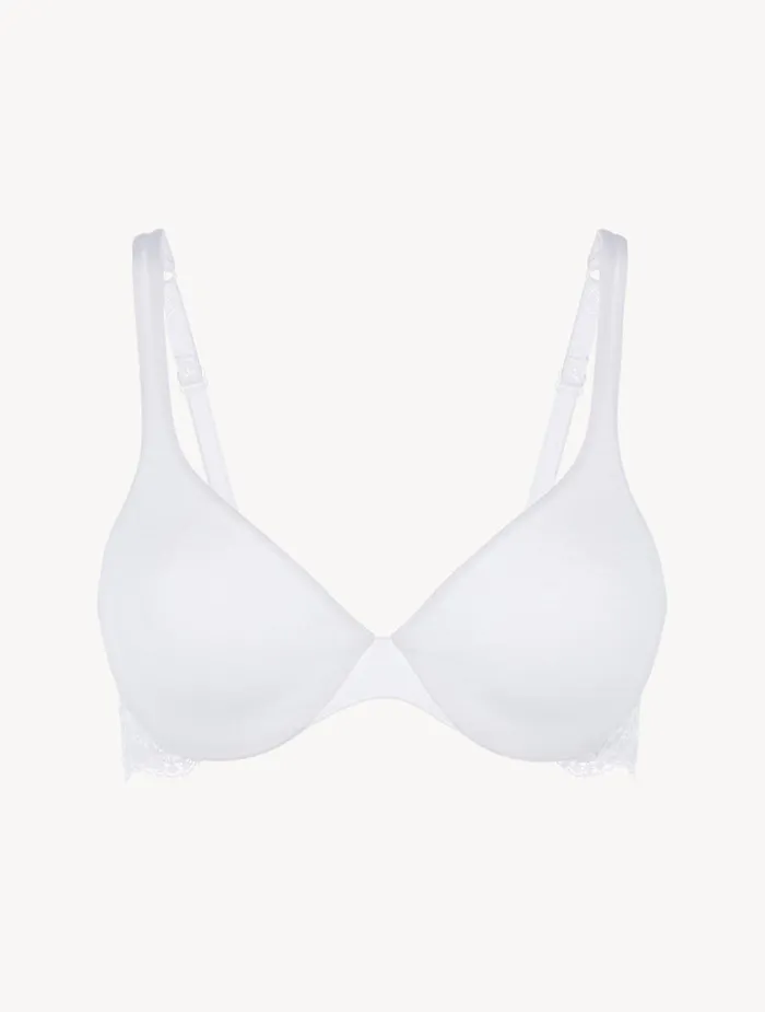 Women Bras La Perla White Lace And Cotton Underwired Bra