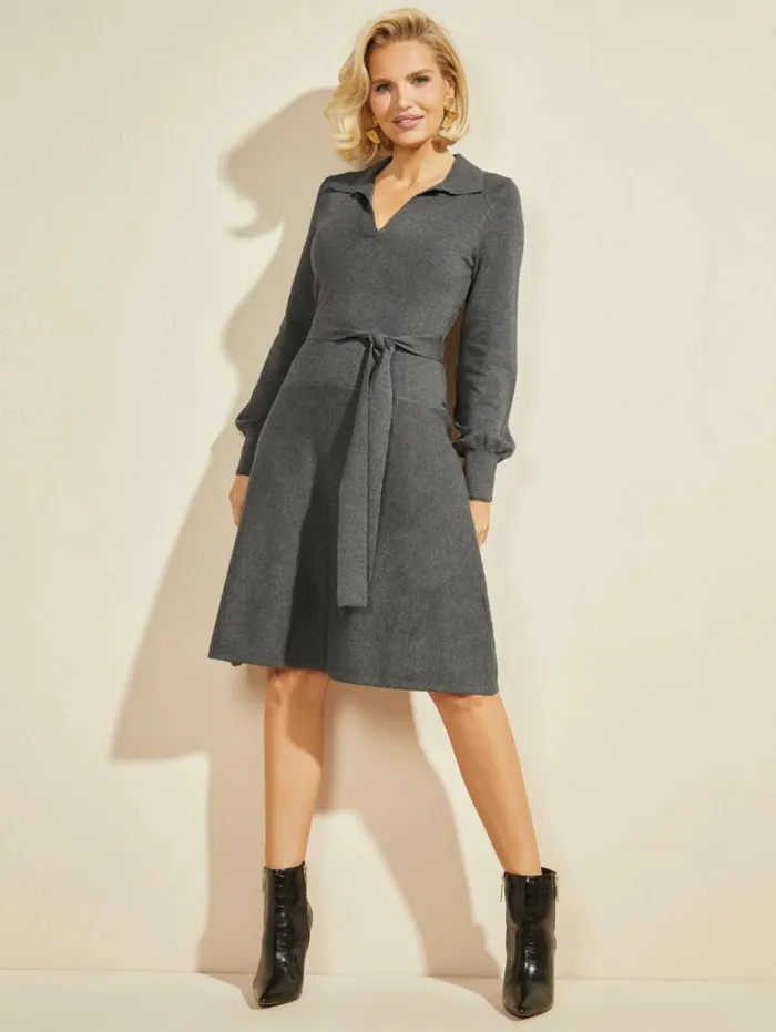 Women Brooklyn Sweater Dress Dark Coal Heather Marciano Dresses Women Brooklyn Sweater Dress Dark Coal Heather Marciano Dresses