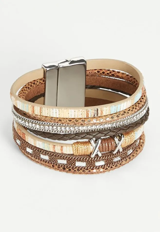 Women Brown Multi Row Magnetic Bracelet Maurices Jewelry