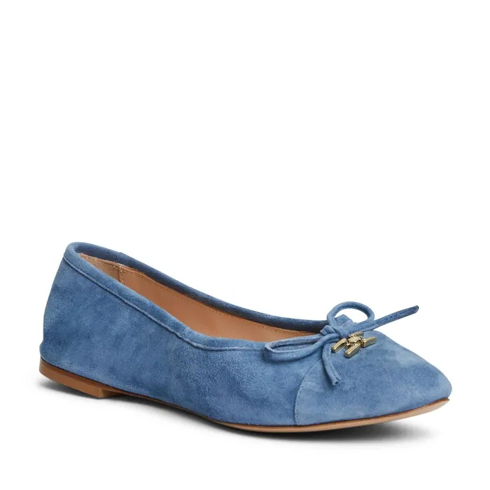 Women Bruno Magli Flats and Loafers DONATELLA Ballet Flat LIGHT BLUE SUEDE