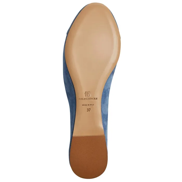 Women Bruno Magli Flats and Loafers DONATELLA Ballet Flat LIGHT BLUE SUEDE