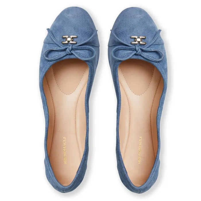 Women Bruno Magli Flats and Loafers DONATELLA Ballet Flat LIGHT BLUE SUEDE